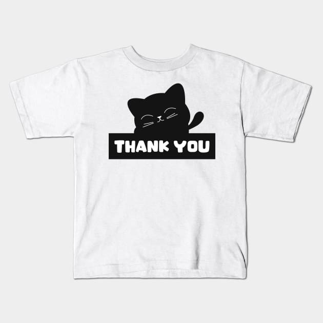 Thank you cat Kids T-Shirt by Itsme Dyna